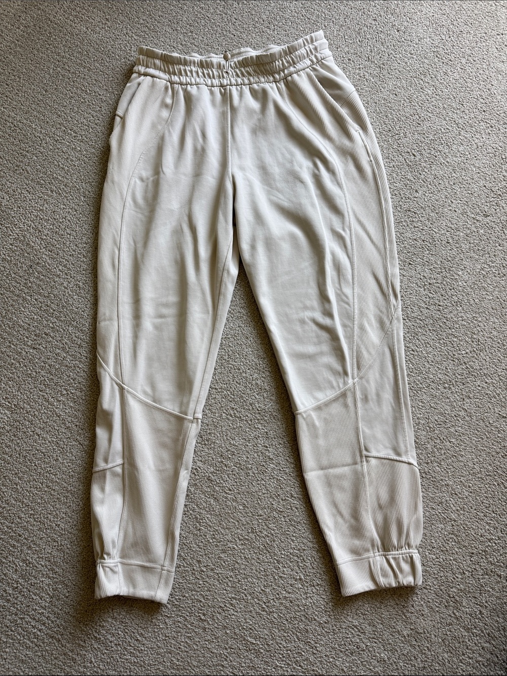 lululemon athletica scuba cream joggers with drawcord
